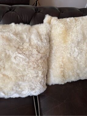 4 Genuine 100% Alpaca Fur Pillow  20x20 Luxury Soft Plush Home Decor Cushion